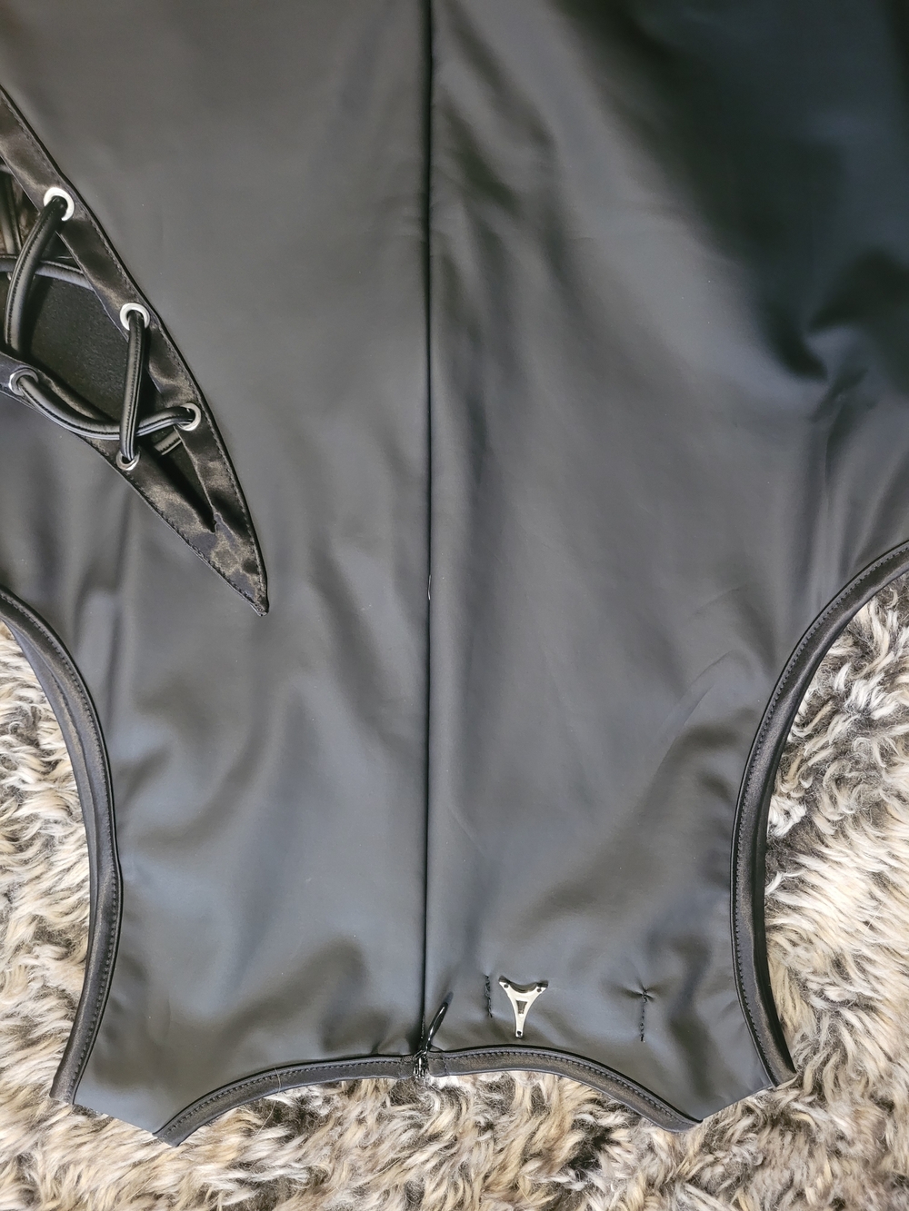 Maniere De Voir Black Lace-Up Cutout Mini Dress - Picture 5 of 5